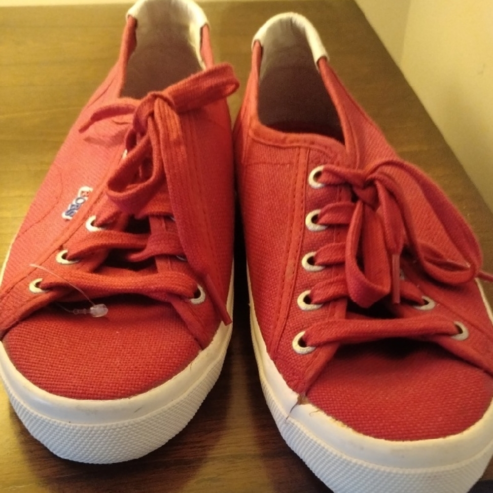 BOBS Red Canvas Lace-Up Sneakers
